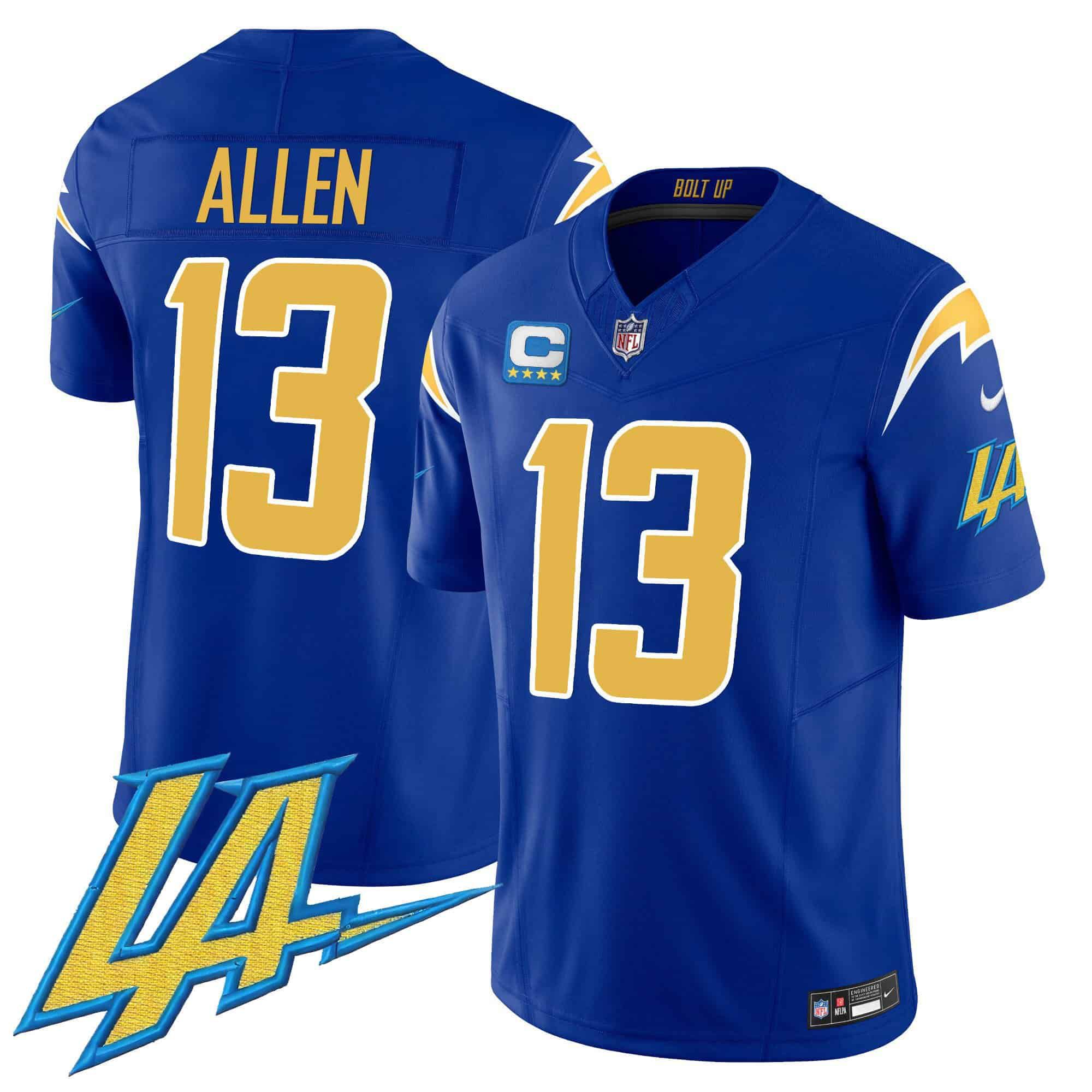 Men Los Angeles Chargers 13 Allen Blue 2024 Nike Vapor Limited NFL Jersey